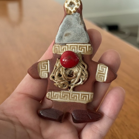 Handmade Clay Kiln Fired Yule Julbocken Father Christmas Santa Claus Ornament - Picture 4 of 7